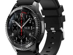 Curea ceas Smartwatch Samsung Galaxy Watch 46mm, Samsung Watch Gear S3, iUni 22 mm Silicon Black