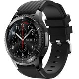Curea ceas Smartwatch Samsung Galaxy Watch 46mm, Samsung Watch Gear S3, iUni 22 mm Silicon Black